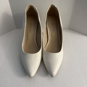 Dream Pairs Shoes Womens Size 7 White Pointed Toe High Heel Pumps Classic Dress